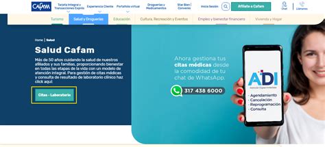 cafam whatsapp citas|CAFAM Citas Médicas en Línea y por Teléfono